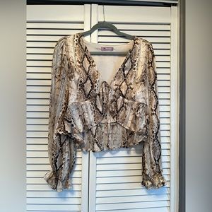 Lalavon Snake Skin Tie Top